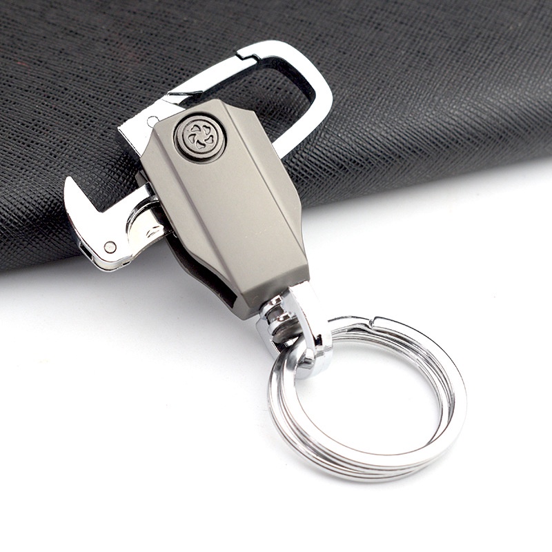Móc Khóa Dạng Con Quay Đồ Khui Chai Ba Trong Một Đa Năng Gắn Thắt Lưng Nam
