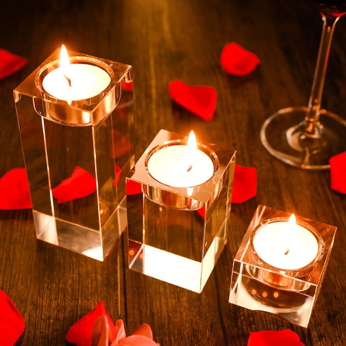 Chân Đế Nến Thủy Tinh  Phong Cách Châu Âu Cao Cấp Sang Trọng