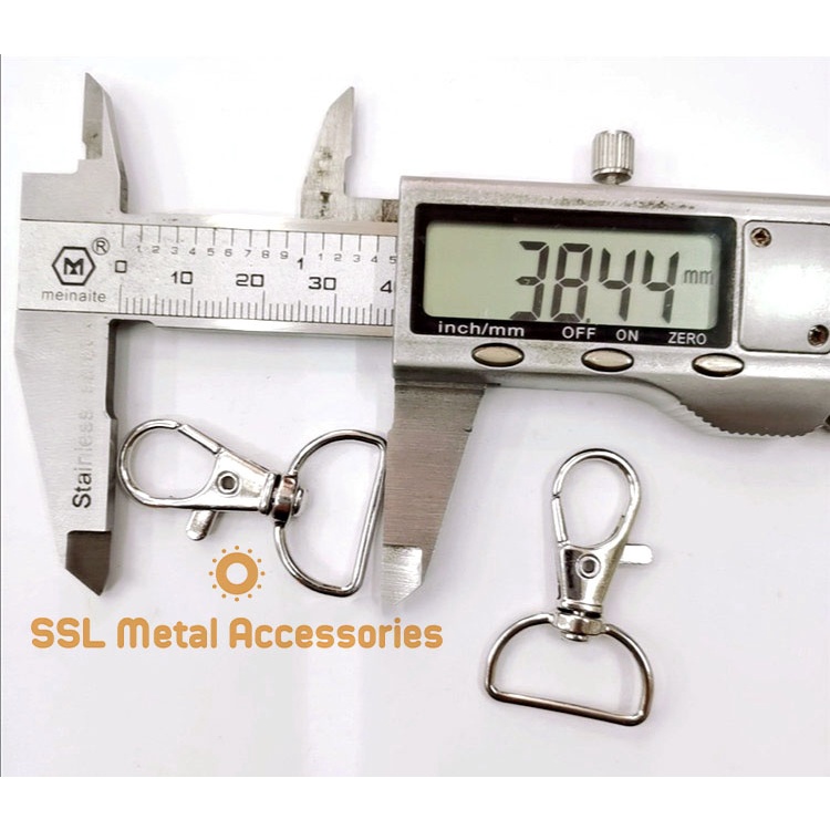 (20 cái) khoen móc càng cua kim loại thời trang mới màu bạc và đen dành cho túi xách, cặp, vali QN-F20 38.5*20.5mm