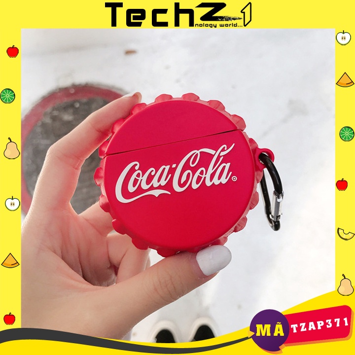 Case Airpods 1/2/Pro nắp chai cocacola, Ốp Airpods chất- Mã TZAP371