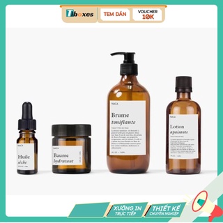 Bộ Tem Mỹ Phẩm In Tem Nhãn Dán Chai Mỹ Phẩm TiBoxes Thiết Kế In Ấn Chuyên Nghiệp Tư Vấn Miễn Phí