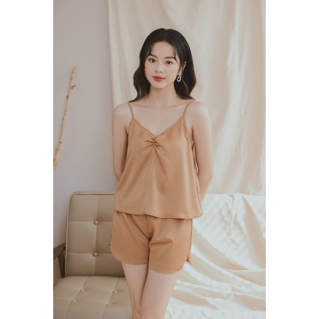 Bộ 2 dây mặc nhà MOMOJAMA chất liệu lụa gân - 6 màu trơn - M2783 | BigBuy360 - bigbuy360.vn