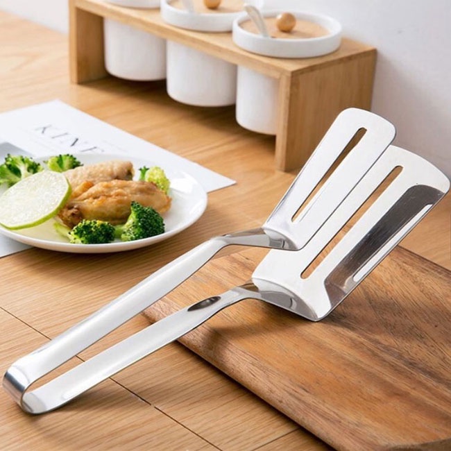 Kẹp Gắp Đảo Bánh - Kẹp Lật Cá Rán INOX An Toàn Nấu Nướng