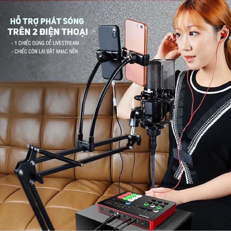 [Mã ELHACE giảm 4% đơn 300K] Sound card SC M1 hỗ trợ karaoke và livestream cho cách dòng mic thu âm từ 5V và 48V