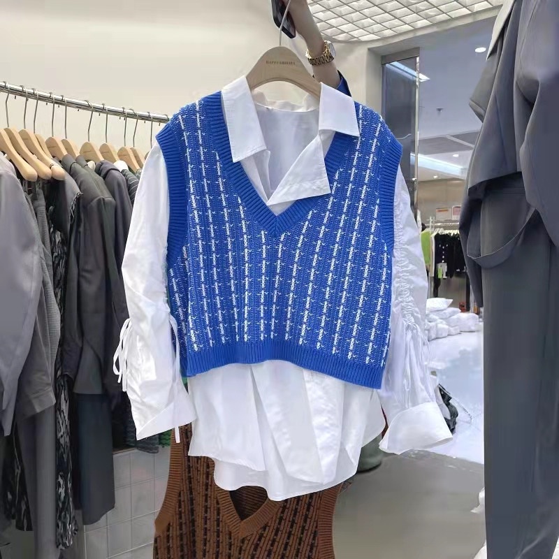 Áo len nữ không tay cổ chữ V thời trang mới