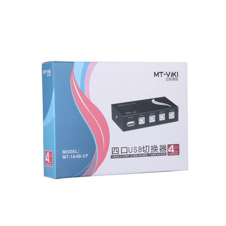 Bộ chia 4 máy tính dùng chung 1 máy in Switch USB MT-VIKI (Đen)