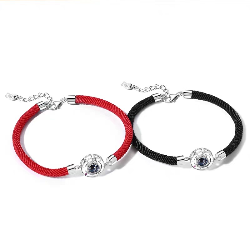 [Bán Chạy] [Vòng Tay Dây Bện Mặt Hình Chữ I Love You &quot;100 Ngôn Ngữ Phong Cách Bohemian Hàn Quốc Cho Cặp Đôi] [Trang Sức Nam Nữ]