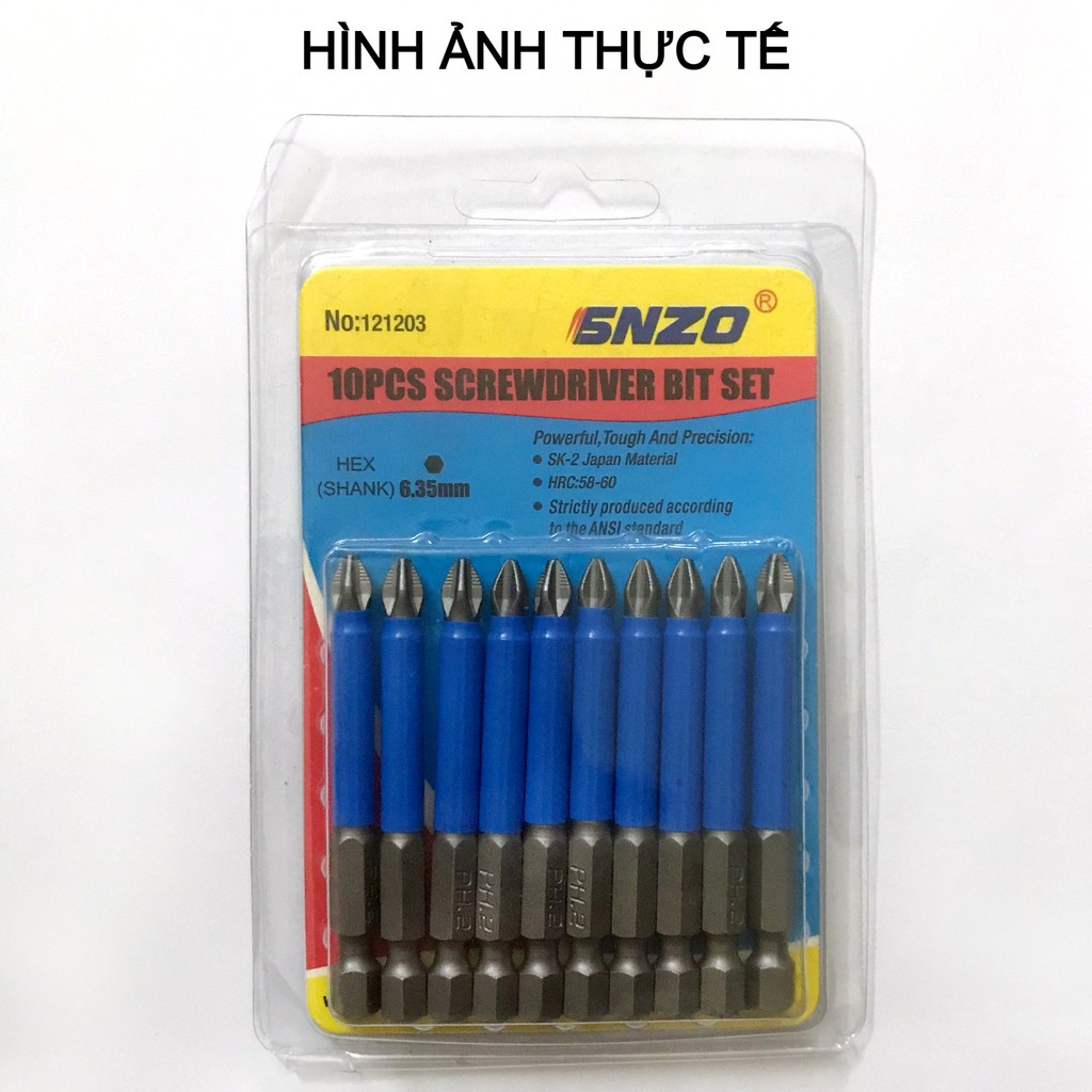 Mũi bắn vít đầu tuốc nơ vít PH2 đầu chữ thập, thiết kế chống trượt, từ tính cao, chuôi luc giác 65mm 90mm 150mm