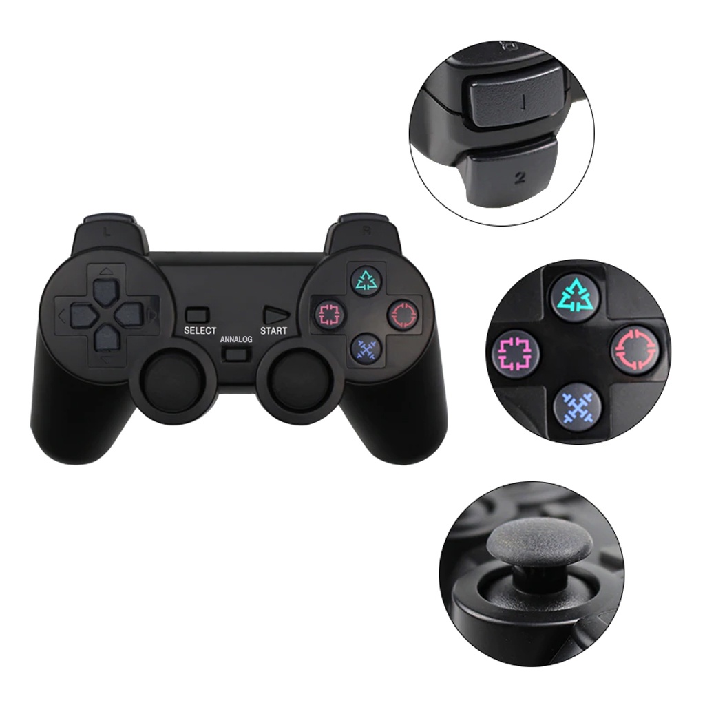 Tay Cầm Chơi Game Không Dây PS2 Tần Số 2.4Hz Kèm Bộ Thu Tín Hiệu Cho Sony Playstation 2 -DC4815