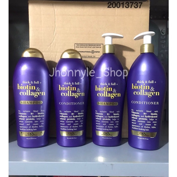 Bộ Dầu Gội - Xả OgX Biotin &Collagen 750ml Của Mỹ