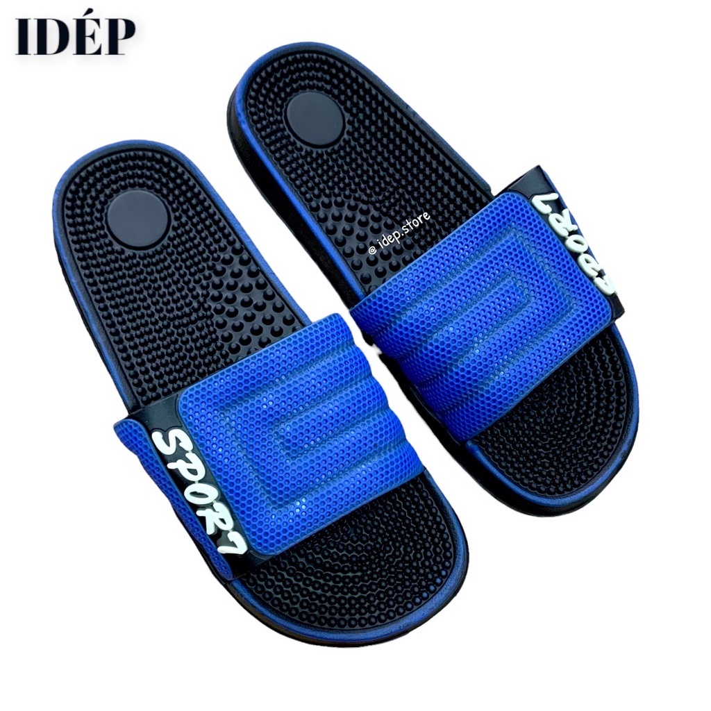 Dép gai massage chân đi trong nhà, văn phòng iDÉP DL006 nam nữ quai lưới ngang Sport siêu nhẹ, êm chân (FORM NHỎ)
