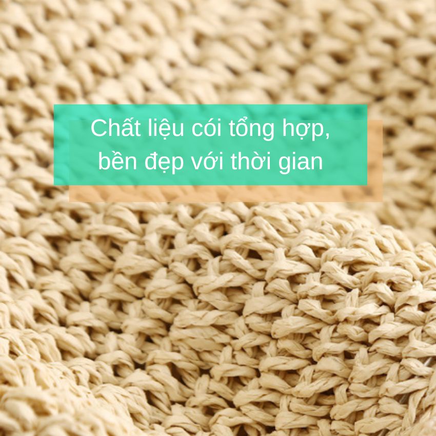 Mũ cói nón cói kiểu dáng Bucket viền ren chống nắng đi biển Trendy mẫu 2022