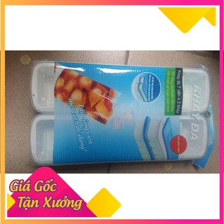 Freeship Extra Khay Đá Đôi Song Long Có Nắp Đậy