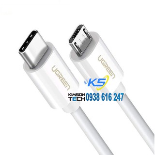 Cáp type c sang micro usb cao cấp 1.5m màu trắng ugreen 40419 us142 hàng chính hãng