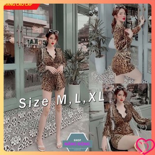 Jumsuit Nữ 🎁FREESHIP🎁 Jum short beo cổ tim phối viền ren tay dài bo TJ1077
