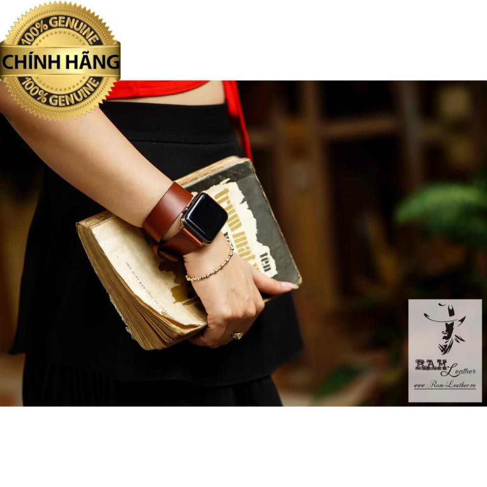 TỔNG HỢP APPLE WATCH DA BÒ THẬT-CHÍNH HÃNG RAM LEATHER- ĐỦ SIZE APPLE WATCH 38/40 - 42./44 .