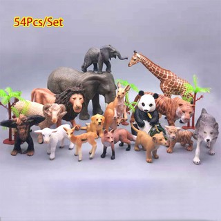 Set 54 mô hình động vật hoang dã mini bằng nhựa sống động dùng để dạy học