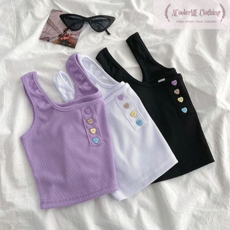 [ORDER] Áo croptop ulzzang kèm hàng cúc sắ | BigBuy360 - bigbuy360.vn