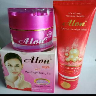 Combo kem dưỡng trắng da mụn thâm alon vip 15g