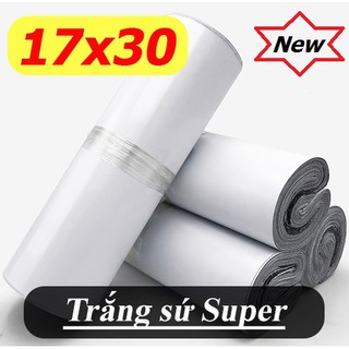 [Super] Túi nilon niêm phong gói hàng màu trắng sứ 17x30 - NEW