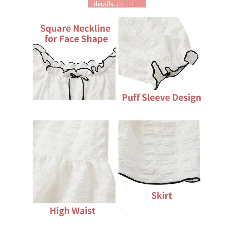 Đầm Chiffon Cổ Vuông Tay Phồng Họa Tiết Sọc Caro Phong Cách Pháp Hàng Mới 2022