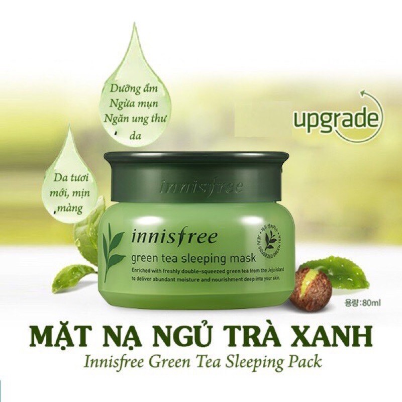 [Date 2023] Mặt nạ ngủ Innisfree trà xanh fullsize 80ml