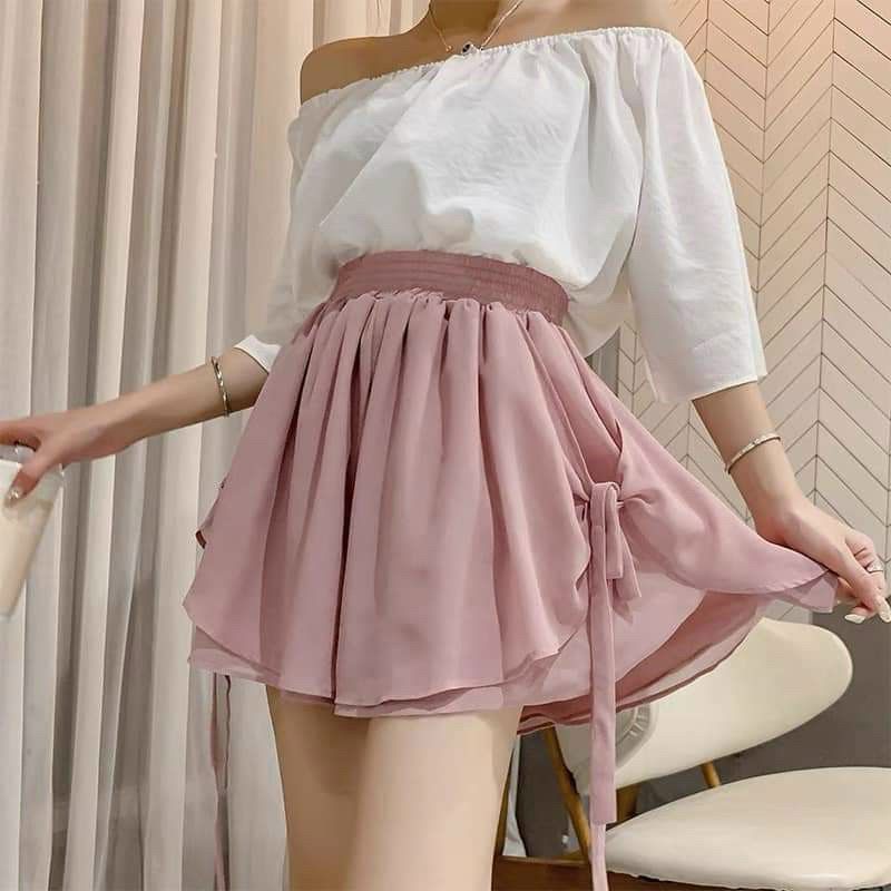 Quần váy vôn cột nơ 2 lớp Cao cấp