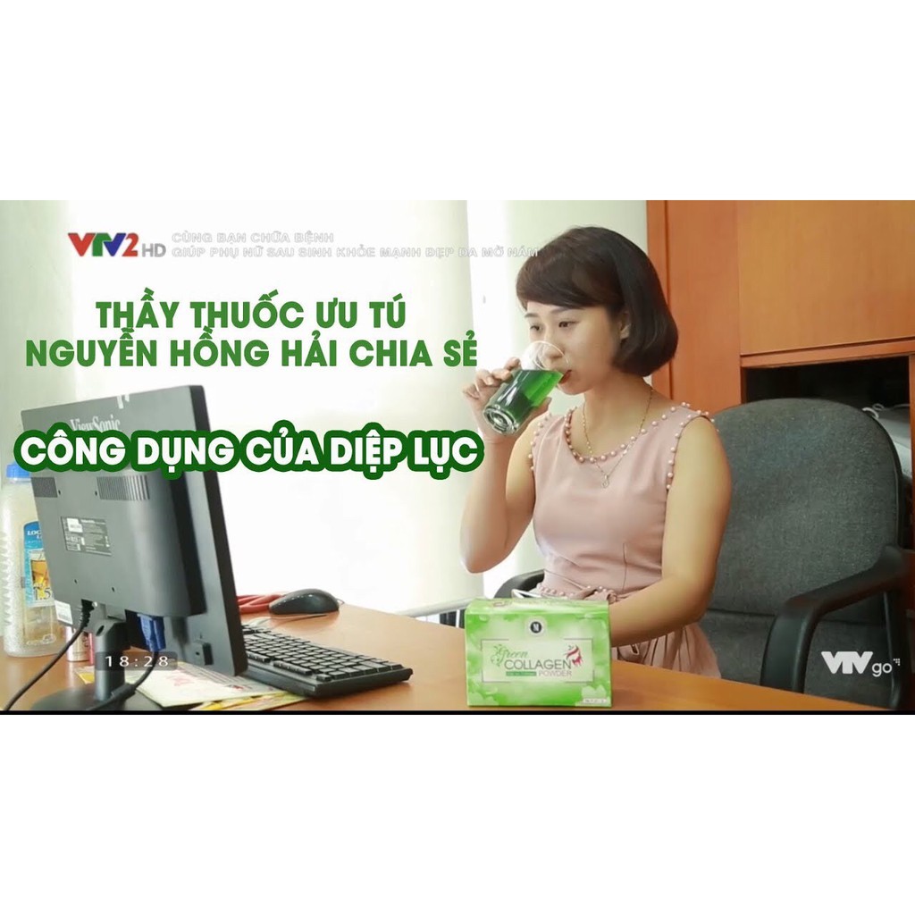 (Chính Hãng) Diệp Lục Colagen Green Powder (Tặng Bình Thủy Tinh 300ml) Làm Đẹp Da, Tăng Cường Nội Tiết Tố,Giarm Khô Hạn | BigBuy360 - bigbuy360.vn