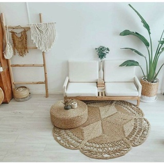 Thảm cói hoa decor, trang trí nhà cửa (Giá siêu rẻ, HÀNG LOẠI 1)