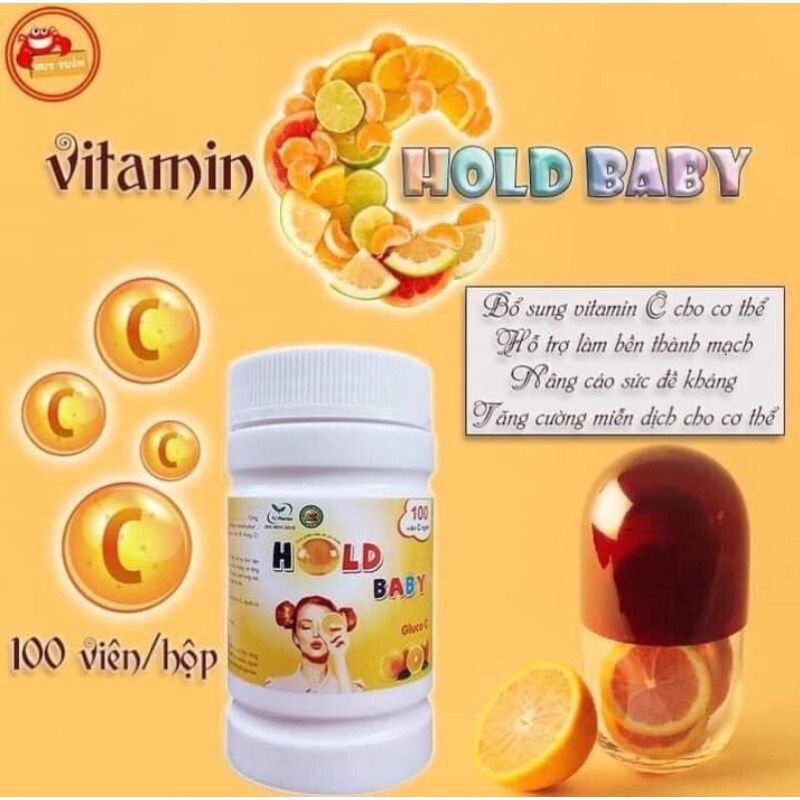 Vitamin C Hold Baby - Viên Ngậm Tăng Sức Đề Kháng 100 Viên