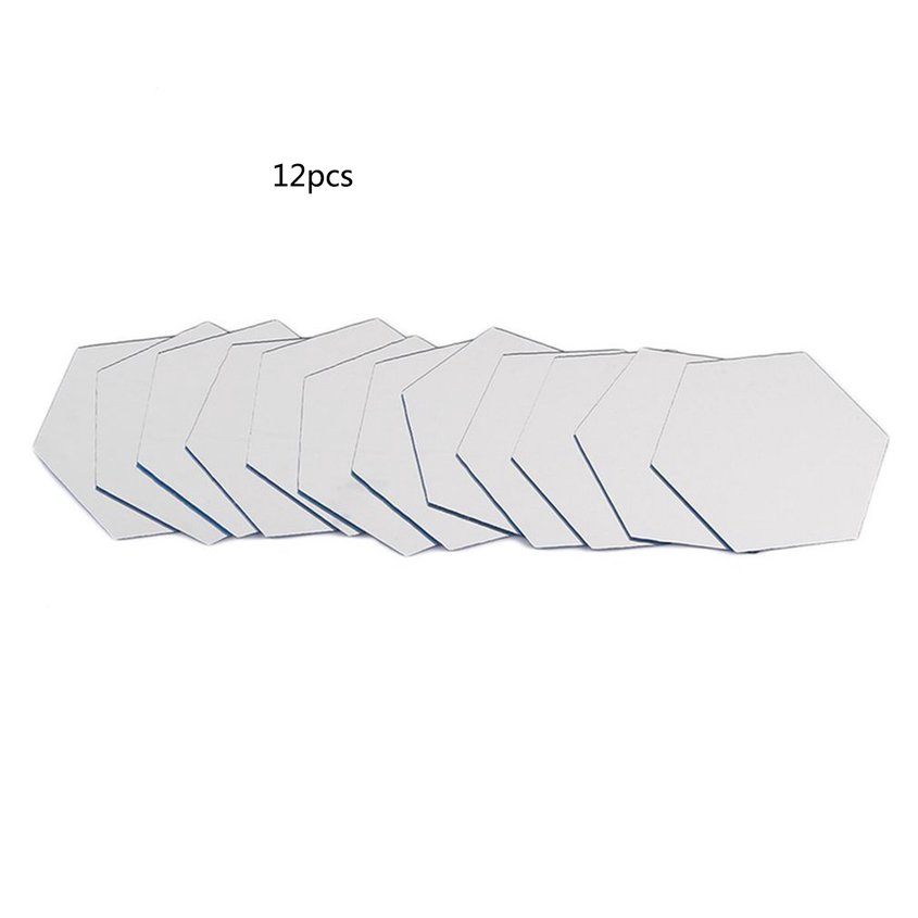 Set 12 Miếng Dán Tường Tráng Gương Hình Lục Giác Chống Thấm Nước