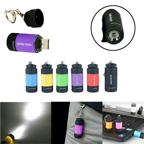 Đèn Pin LED Mini Chống Thấm Nước Sạc USB Tiện Dụng