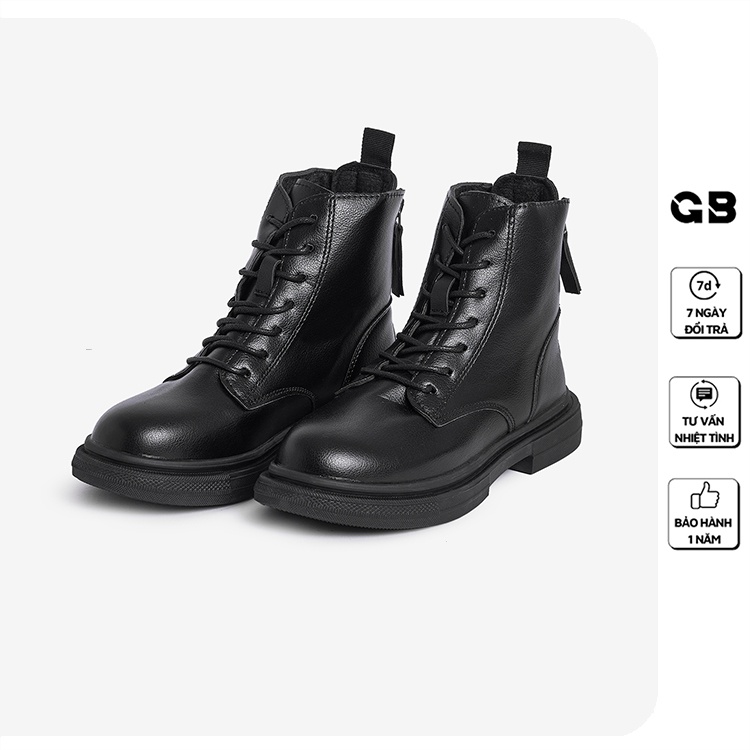 Giày Boots Nữ giayBOM Cổ Cao Khóa kéo Phí Sau Đế Cao 3 cm B1099