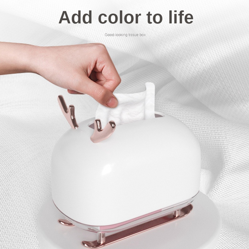 Hộp Đựng Khăn Giấy Rút Bằng Nhựa Hình Hươu Giá Đỡ