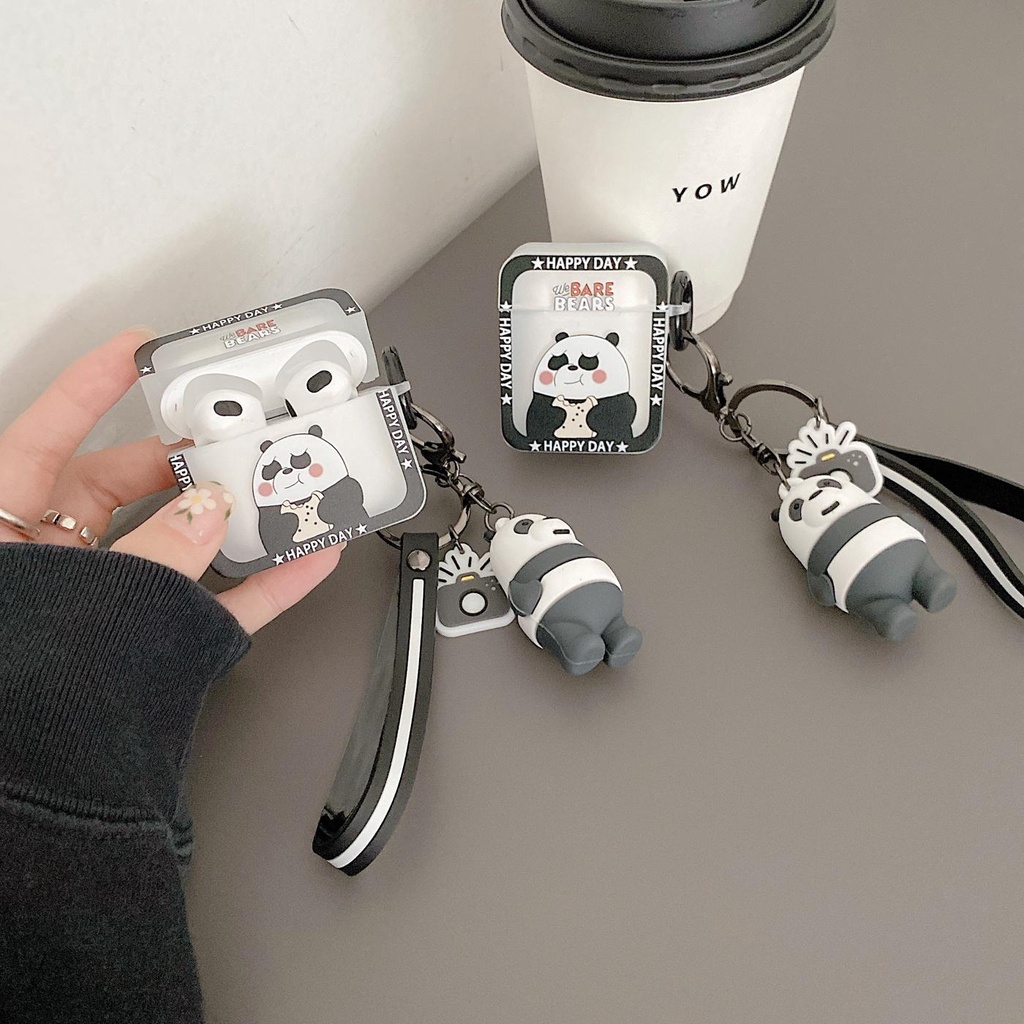 Vỏ Bảo Vệ Hộp Sạc Tai Nghe Airpods 1/2/pro 3 gen3 Bluetooth Bằng Silicon Mềm Hình Ba Chú Gấu Hoạt Hình