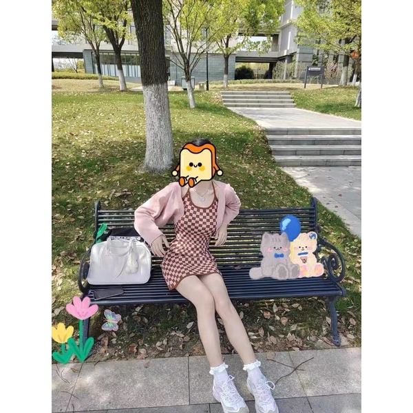 Set Váy Body Len Và Áo Khoác Ngoài