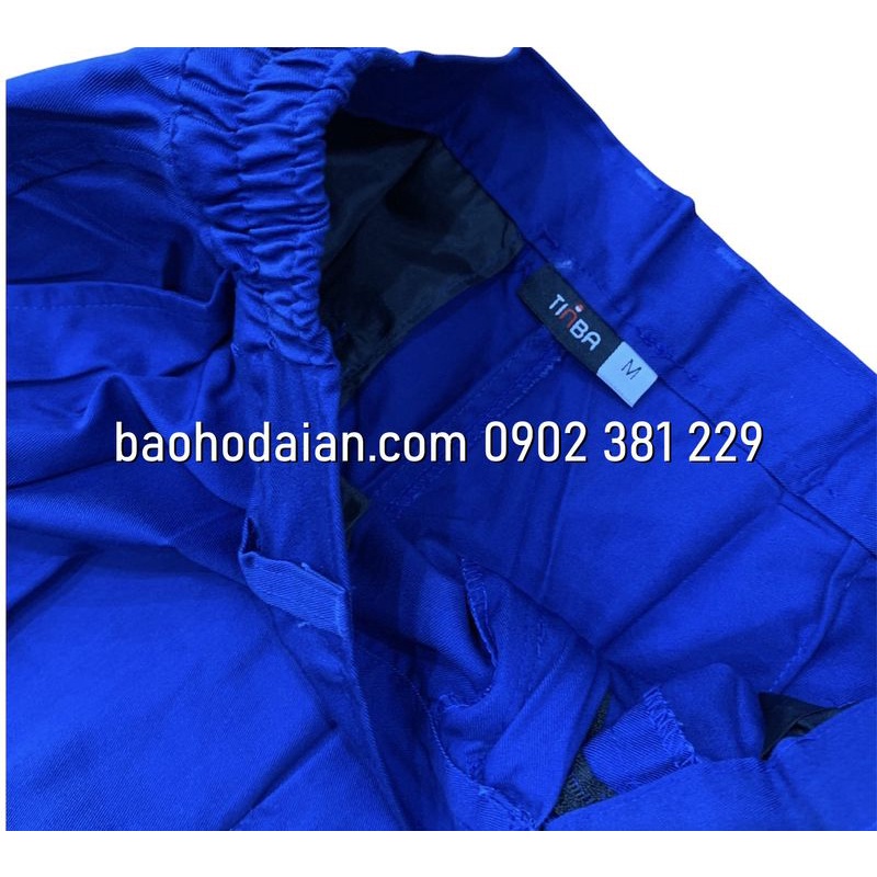 Quần áo bảo hộ màu xanh bích phối kem - Tinba 02