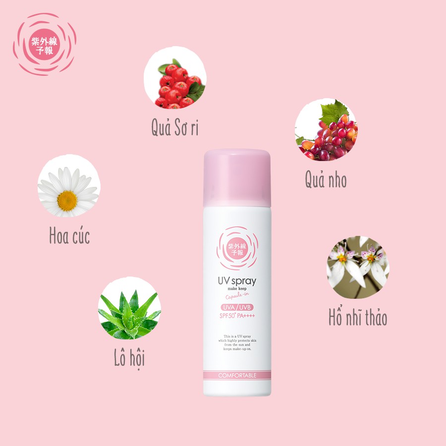 Xịt Giữ Lớp Trang Điểm Shigaisen Yohou Make Keep Uv Spray Spf 50 Pa ++++ 60g