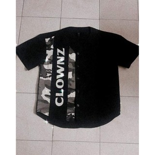 ClownZ half camo baseball jersey size M