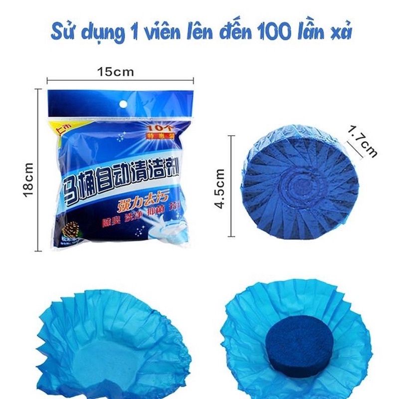 Túi 10 Viên Thả Bồn Cầu Diệt Khuẩn Tẩy Sạch Vệ Sinh Vết Bám Bẩn