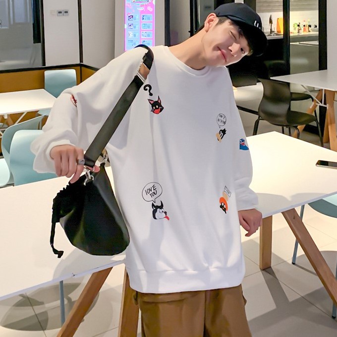 Áo Nỉ Tay Dài Cổ Tròn Thời Trang Hàn Quốc Cho Nam | BigBuy360 - bigbuy360.vn