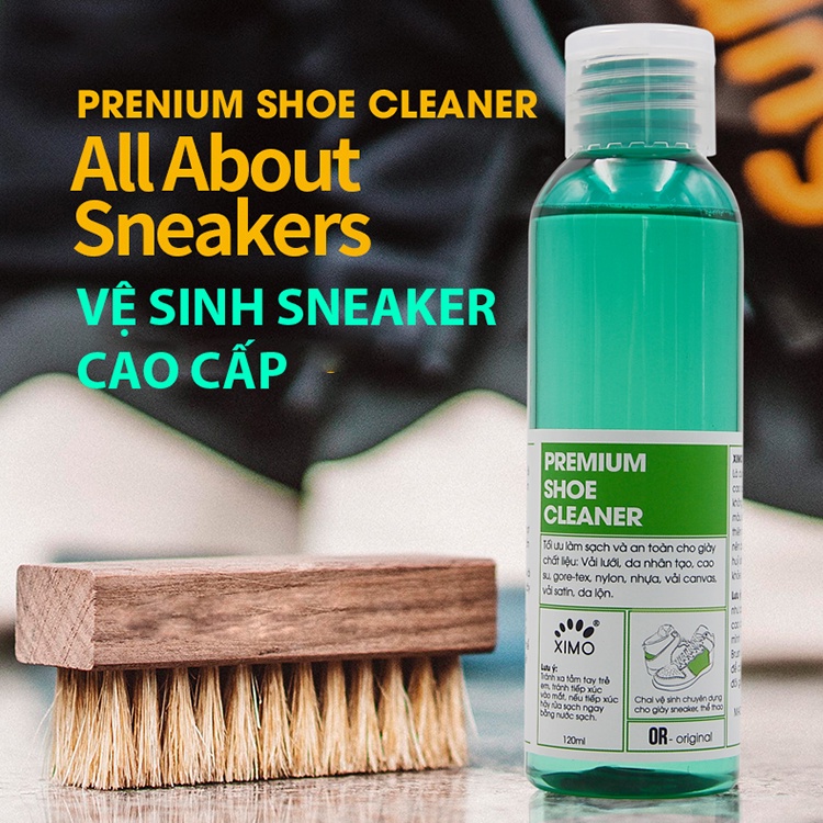 Chai Dung Dịch Vệ Sinh Giày Sneaker Prenium Shoe Cleaner XIMO 120ml Làm Sạch Chuyên Sâu XXI05