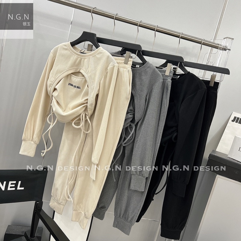 Sét thể thao dúm hông 3 chi tiết