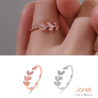 Nhẫn Hình Chiếc Lá Đính Đá Zircon Đơn Giản Dành Cho Nữ JT