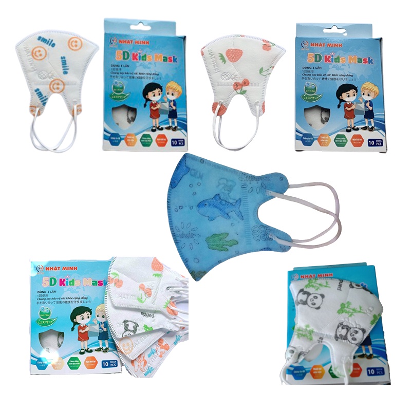 Khẩu trang trẻ em 5D MASK KIDS NHẬT MINH – Health Kingdom, 10 chiếc/ hộp