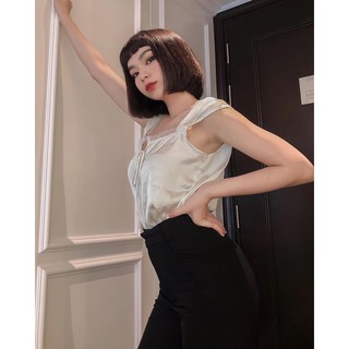 Áo phối ren lụa gân