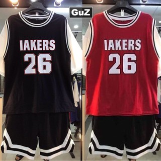Bộ quần áo thể thao Áo Aiker bóng rổ số 26 kèm Quần short viền V 2 Line Guzfashion