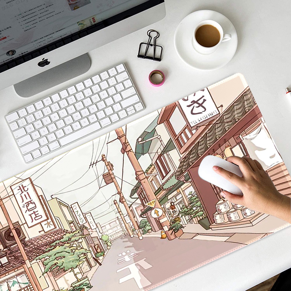 Tấm Lót Chuột Chơi Game Cỡ Lớn Màu Đen Phong Cách Nhật Bản