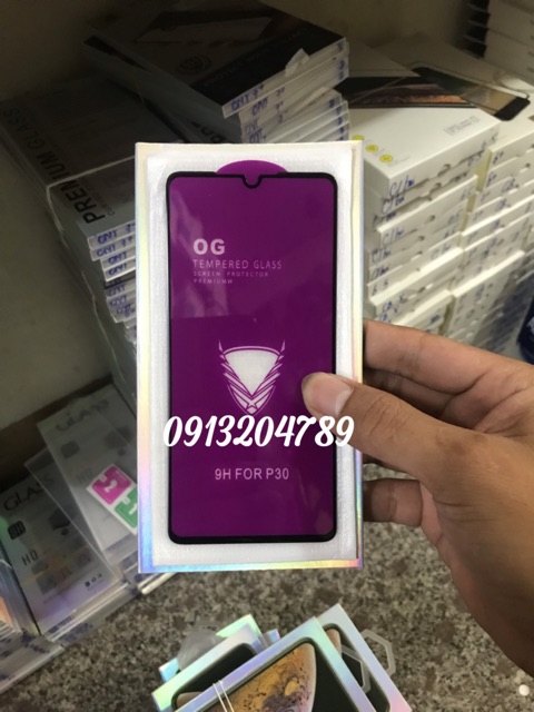 Kính OG full màn Huawei P30 khoan không thủng