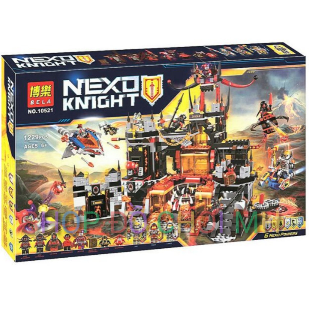 đồ chơi lego xếp hình lắp ráp Bela Nexo Knights 10521-Pháo Đài Hang Ổ Nham Thạch JESTRO